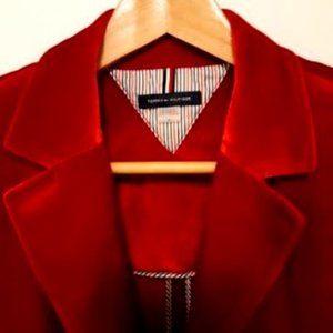 New Tommy HIlfiger Red Velvet Texture Blazer - Jacket, Women's Size 4